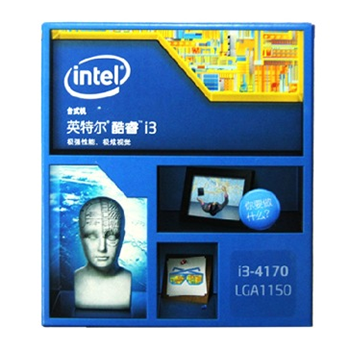 哈尔滨购物网英特尔（Intel） 酷睿i3-4170 22纳米 Haswell架构盒装CPU处理器 （LGA1150/3.7GHz/3MB三级缓存/54W）总代理批发