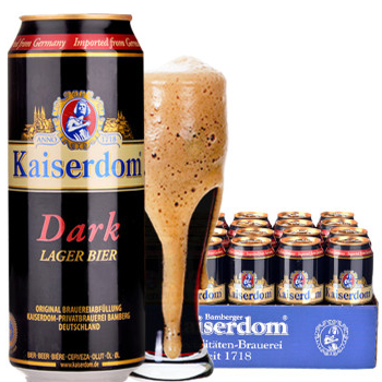 哈尔滨购物网凯撒 德国原装进口 凯撒纯麦黑啤酒500ml×24总代理批发
